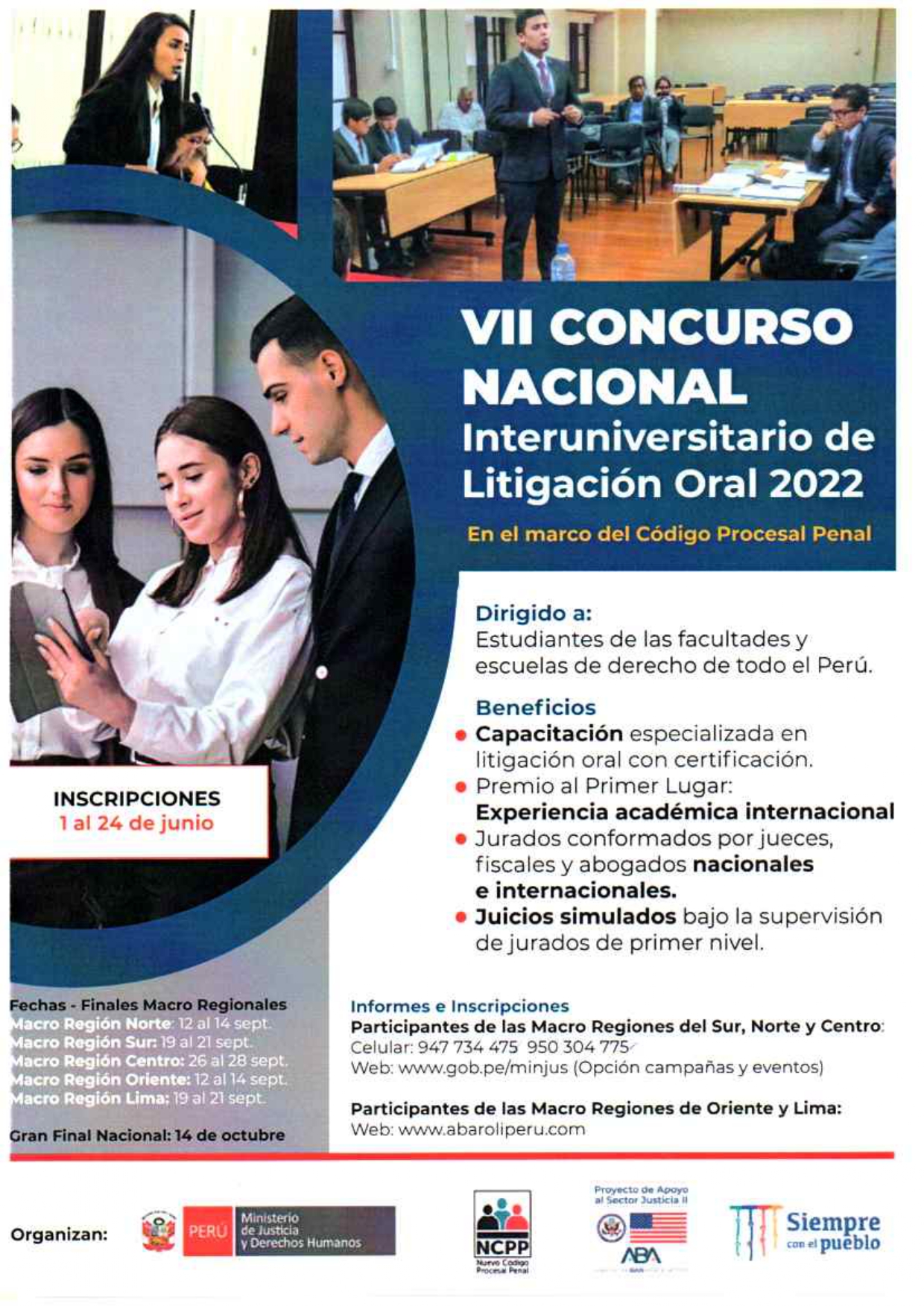 VII CONCURSO NACIONAL Interuniversitario de Litigación Oral 2022